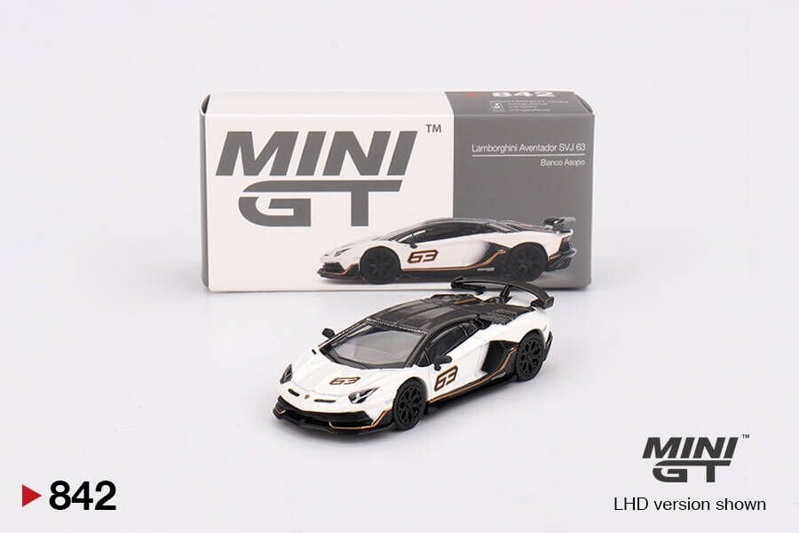 Mini GT 1/64 Lamborghini Aventador SVJ 63 Bianco Asopo MGT00842