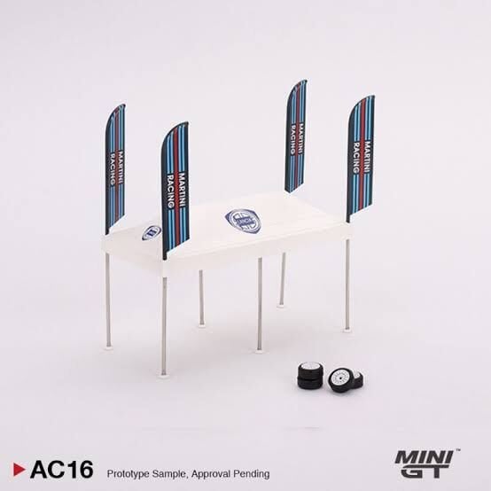 Mini GT Paddock Service Tent Set - Martini Racing MGTAC16
