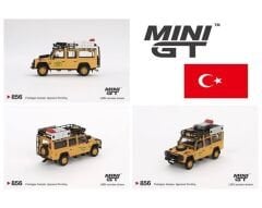 Mini GT 1/64 Land Rover Defender 110 1989 Camel Trophy Amazon Team Turkey Turkey Exclusive MGT00856 Blister Pack
