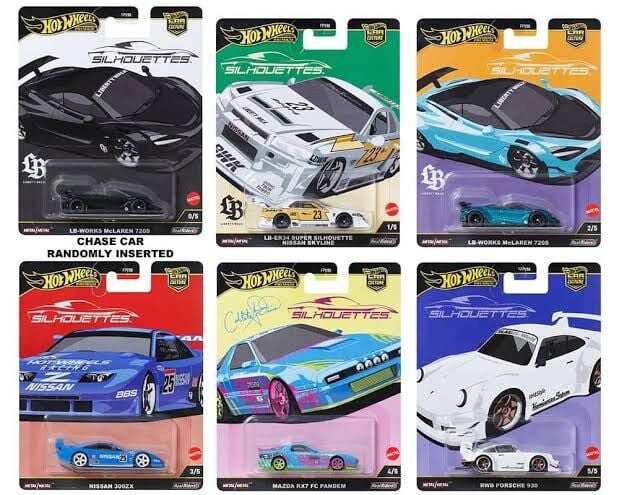 Hot Wheels 1:64 Car Culture 2025 Silhouettes Set of 10
