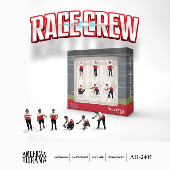American Diorama 1/64 Figure Set: Race Crew AD-2405
