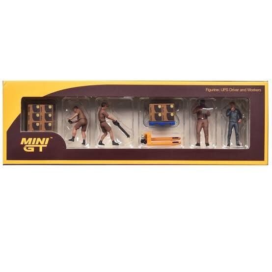 Mini GT 1/64 Figurine: UPS Driver and workers MGTAC30
