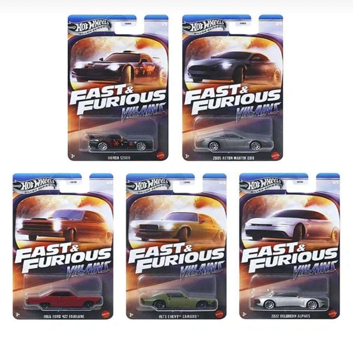 Hot Wheels - 1:64 - Fast & Furious Series - Villains (Set Of 5)