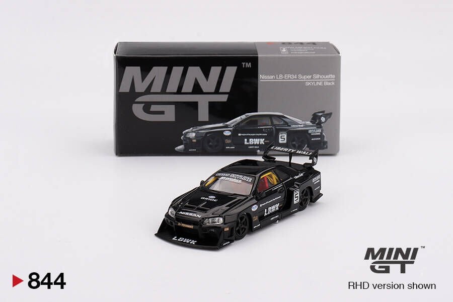 (ÖN SATIŞ) Mini GT 1/64 Nissan LB-ER34 Super Silhouette SKYLINE Black MGT00844
