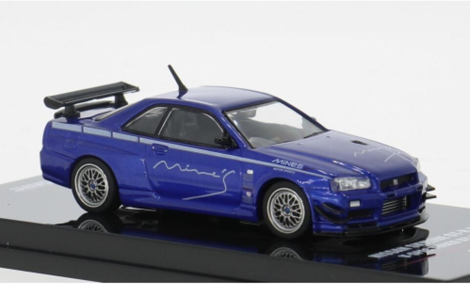 Inno 1/64 Nissan Skyline GT-R (R34) V-SPEC Tuned by ''MINE'S'' IN64-R34VS-MINES-BL