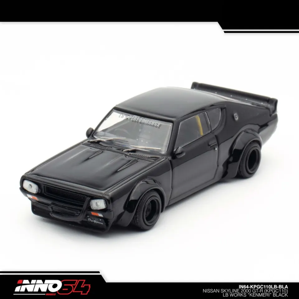 Inno 1/64 Nissan Skyline 2000 GT-R (KPGC110) ''KENMERI'' Black IN64-KPGC110LB-BLA