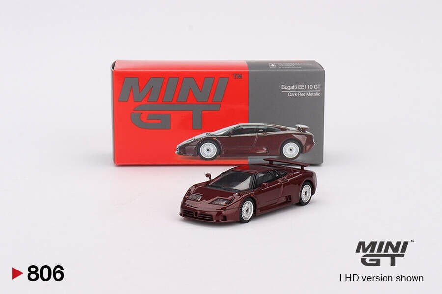 Mini GT 1/64 Bugatti EB110 GT Dark Red Metallic - MGT00806
