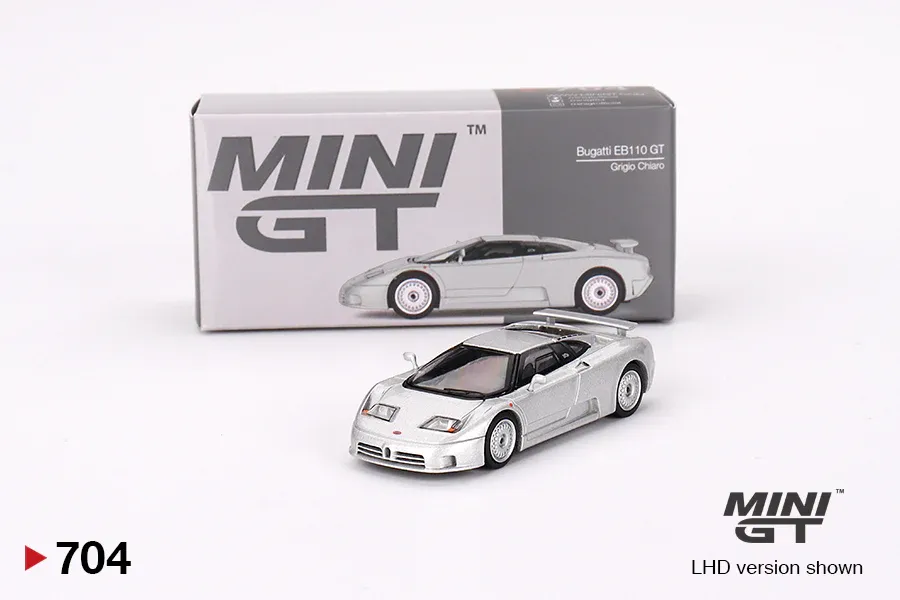 Mini GT 1/64 Bugatti EB110 GT Grigio Chiaro MGT00704