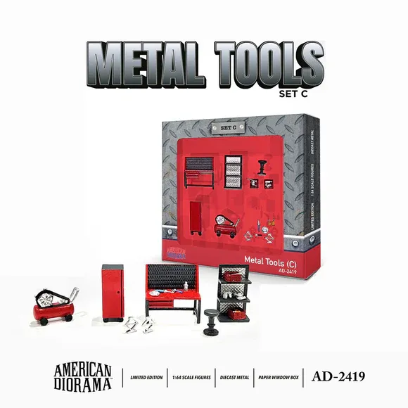 American Diorama 1/64 Figure Set: Metal Tools – Set C