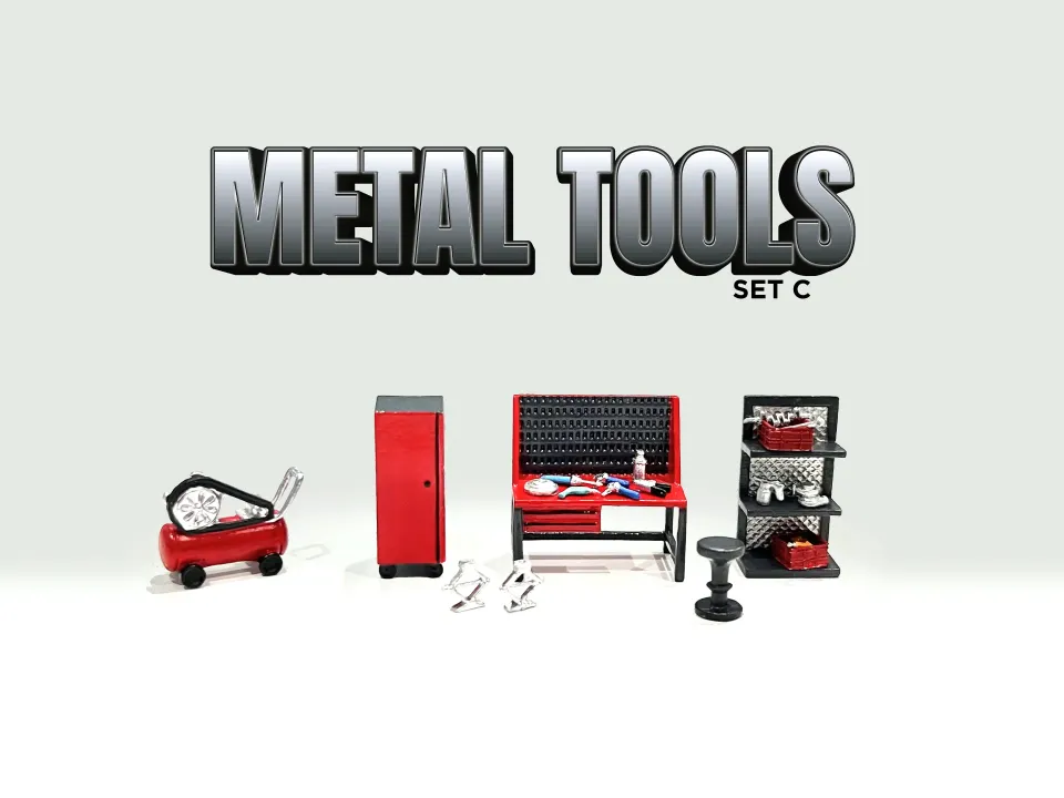 American Diorama 1/64 Figure Set: Metal Tools – Set C