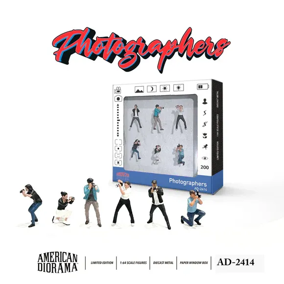 1:64 Figurine Set ''Photographers'' -- American Diorama AD-2414