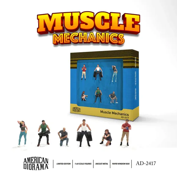 1:64 Figurine Set ''Muscle Mechanics'' -- American Diorama AD-2417