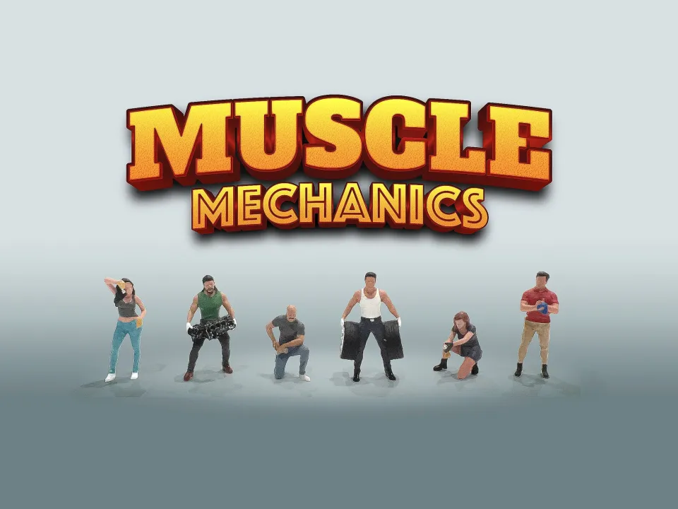 1:64 Figurine Set ''Muscle Mechanics'' -- American Diorama AD-2417
